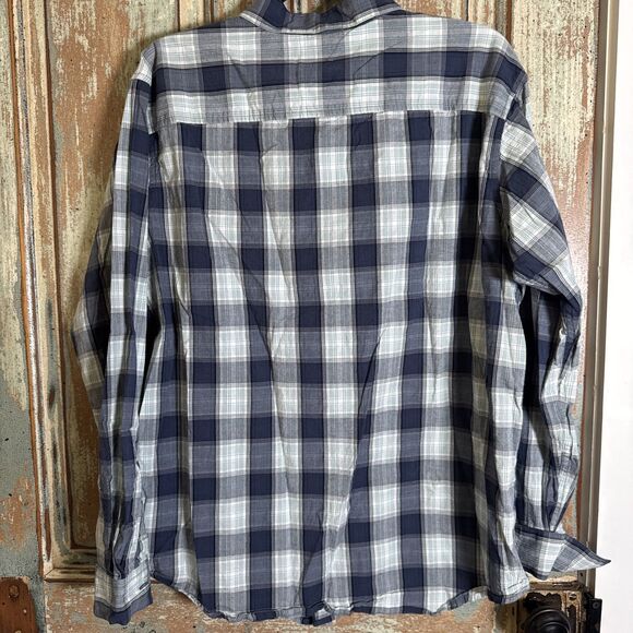 Men’s Columbia Rapid Rivers Cotton Button Down Large Blue Plaid - Picture 5 of 6